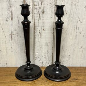 Antique wooden candlesticks